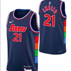 NWT Nike Joel Embiid Philadelphia 76ers NBA City Edition Sixers Jersey Size M